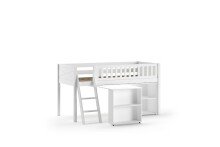 Spielbett >SCOTT< in Bett Kiefer, Beimöbel MDF weiß lackiert, Kiefer und MDF