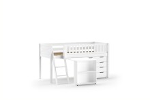Spielbett >SCOTT< in Bett Kiefer, Beimöbel MDF weiß lackiert, Kiefer und MDF
