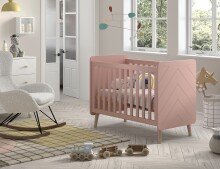 Babybett >BILLY< in Terra Rosa, MDF - 123,6x96x68cm...