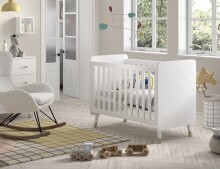 Babybett >BILLY< in Satin Weiß, MDF -...