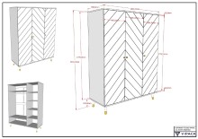Kleiderschrank >BILLY< in Satin Weiß, MDF - 150x200,3x59cm (BxHxT)