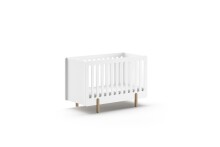 Babybett >SMILE< in Weiß lackiert, MDF - 130x86,7x64cm (BxHxT)