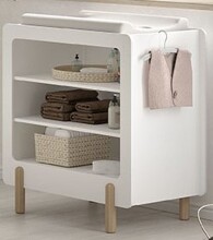 Wickelkommode >SMILE< in Weiß lackiert, MDF -...