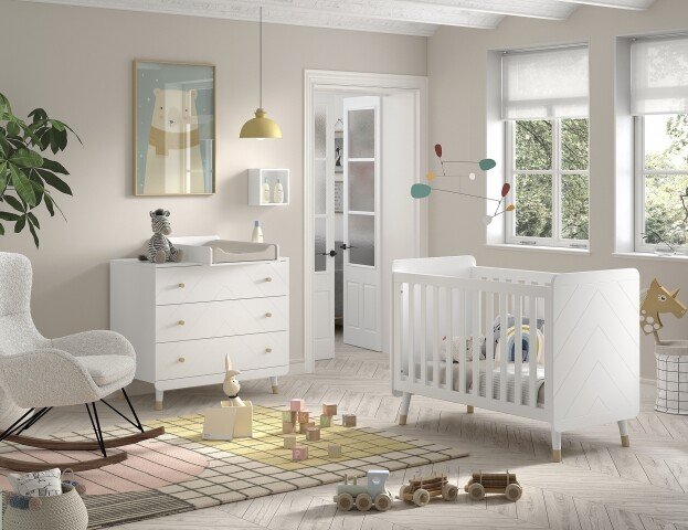 Babyzimmer-Komplettset >BILLY< in Satin Weiß, MDF - 123,6x96x68cm (BxHxT)
