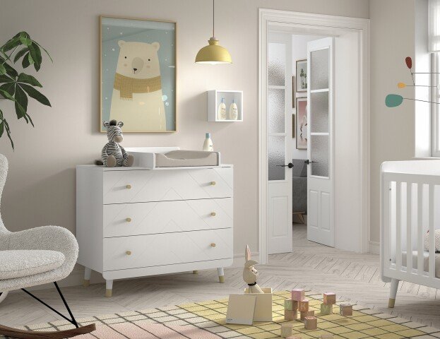Babyzimmer-Komplettset >BILLY< in Satin Weiß, MDF - 88x95,3x54,4cm (BxHxT)