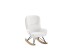 Schaukelstuhl >ROCKY< in Bouclé Creme-Weiß, Stoff und Holz - 55x69x65cm (BxHxT)