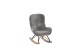 Schaukelstuhl >ROCKY< in Bouclé Anthrazit, Stoff und Holz - 55x69x65cm (BxHxT)
