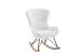 Schaukelstuhl >ROCKY< in Bouclé Creme-Weiß, Stoff und Holz - 76x101x110 (BxHxT)