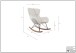 Schaukelstuhl >ROCKY< in Bouclé Anthrazit, Stoff und Holz - 76x101x110cm (BxHxT)