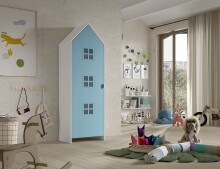 Kleiderschrank >CASAMI BRUGES< in Weiß/Blau...