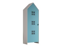 Kleiderschrank >CASAMI BRUGES< in Weiß/Blau lackiert - 57,6x171,3x37 (BxHxT)