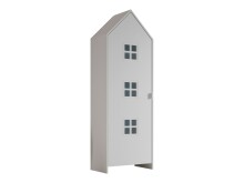 Kleiderschrank >CASAMI BRUGES< in Weiß lackiert, MDF - 57,6x171,3x37cm (BxHxT)