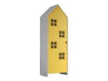 Kleiderschrank >CASAMI BRUGES< in Weiß/Gelb lackiert - 57,6x171,3x37 (BxHxT)