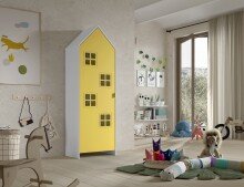 Kleiderschrank >CASAMI BRUGES< in Weiß/Gelb...