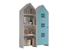 Kleiderschrank >CASAMI BRUGES< in Korpus Weiß / Front Blau, MDF