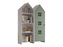 Kleiderschrank >CASAMI BRUGES< in Korpus Weiß / Front Grün, MDF