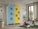 Kleiderschrank >CASAMI BRUGES< in Korpus Weiß / Front Blau u. Gelb, MDF