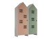 Kleiderschrank >CASAMI BRUGES< in Korpus Weiß / Front Pink u. Grün, MDF