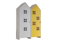 Kleiderschrank >CASAMI BRUGES< in Korpus Weiß / Front Weiß u. Gelb, MDF