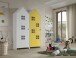 Kleiderschrank >CASAMI BRUGES< in Korpus Weiß / Front Weiß u. Gelb, MDF