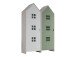 Kleiderschrank >CASAMI BRUGES< in Korpus Weiß / Front Weiß u. Grün, MDF
