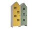 Kleiderschrank >CASAMI BRUGES< in Korpus Weiß / Front Gelb u. Grün, MDF