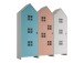 Kleiderschrank >CASAMI BRUGES< in Korpus Weiß / Front Blau, Pink u. Weiß, MDF