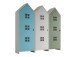 Kleiderschrank >CASAMI BRUGES< in Korpus Weiß / Front Blau, Weiß u. Grün, MDF