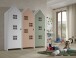 Kleiderschrank >CASAMI BRUGES< in Korpus Weiß / Front Pink, Weiß u. Grün, MDF