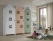 Kleiderschrank >CASAMI BRUGES< in Korpus Weiß / Front Pink, Weiß u. Grün, MDF