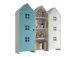 Kleiderschrank >CASAMI BRUGES< in Korpus Weiß / Front Blau u. Weiß, MDF