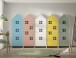 Kleiderschrank >CASAMI BRUGES< in Korpus Weiß / Front Weiß, Blau, Grün, Pink u. Gelb