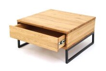 Couchtisch >2139< in Eiche, Gestell metall - 65x34x65cm (BxHxT)