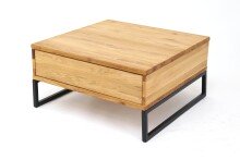 Couchtisch >2139< in Eiche, Gestell metall - 65x34x65cm (BxHxT)