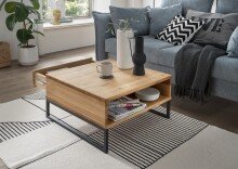 Couchtisch >2139< in Eiche, Gestell metall -...