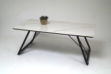 Couchtisch >2156-19< in Hellgrau, Gestell Schwarz - 110x42x60cm (BxHxT)