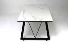 Couchtisch >2156-19< in Hellgrau, Gestell Schwarz - 110x42x60cm (BxHxT)