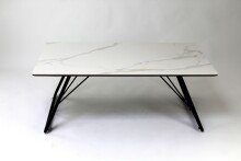 Couchtisch >2156-19< in Hellgrau, Gestell Schwarz - 110x42x60cm (BxHxT)
