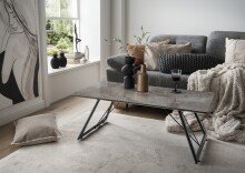 Couchtisch >2156-23< in dunkelgrau, Gestell schwarz - 110x42x60cm (BxHxT)