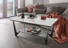 Couchtisch >2177-19< in weiß hochglanz,...