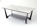 Couchtisch >2177-19< in weiß hochglanz, Gestell Eisen - 110x42x60cm (BxHxT)