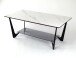 Couchtisch >2177-19< in weiß hochglanz, Gestell Eisen - 110x42x60cm (BxHxT)