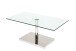 Couchtisch >2419< in Klarglas, Edelstahl ummantelt - 100x45x60cm (BxHxT)