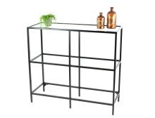 Regal >3021< in klarglas, Gestell Metall - 100x93x36cm (BxHxT)