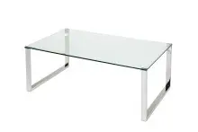 Couchtisch >5/212-00< in Klarglas, Metall Edelstahl...