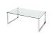 Couchtisch >5/212-00< in Klarglas, Metall Edelstahl poliert - 110x42x65 (BxHxT)