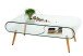 Couchtisch >5/215< in Klarglas, Massiv - 100x45x60cm (BxHxT)