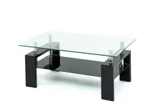 Couchtisch >5/216-05< in Tischplatte Klarglas,...