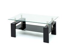 Couchtisch >5/216-05< in Tischplatte Klarglas, Gestell MDF - 100x45x60cm (BxHxT)