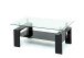 Couchtisch >5/216-05< in Tischplatte Klarglas, Gestell MDF - 100x45x60cm (BxHxT)